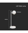 5-6W Retro Metall LED Tischleuchte - Weiß, 3000K, 500lm, 45cm Höhe, inkl. Leuchtmittel