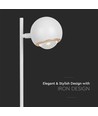 5-6W Retro Metall LED Tischleuchte - Weiß, 3000K, 500lm, 45cm Höhe, inkl. Leuchtmittel