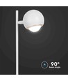 5-6W Retro Metall LED Tischleuchte - Weiß, 3000K, 500lm, 45cm Höhe, inkl. Leuchtmittel