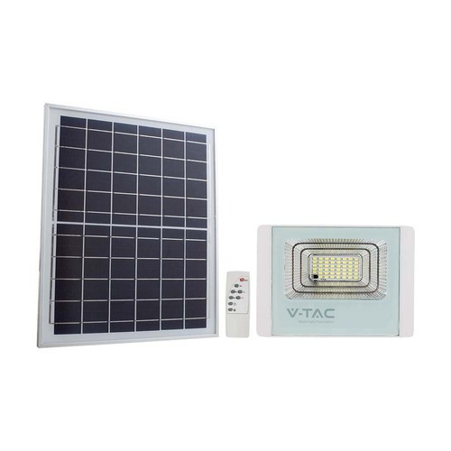 40W LED Solar Flutlicht - IP65, 6400K, weißes Gehäuse, Außenbereich