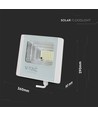 40W LED Solar Flutlicht - IP65, 6400K, weißes Gehäuse, Außenbereich