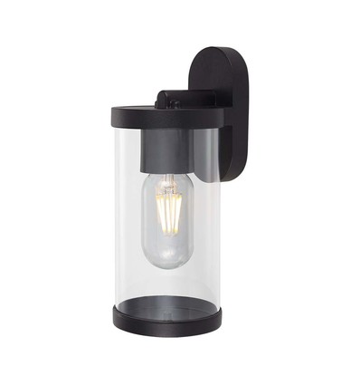 E27 Wandleuchte mit Up/Down Licht - IP44 Außen, mattschwarz, ohne Leuchtmittel