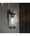 E27 Wandleuchte mit Up/Down Licht - IP44 Außen, mattschwarz, ohne Leuchtmittel
