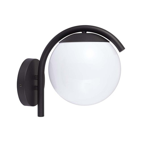 E27 Wandlampenfassung - Opal PC Matt Schwarzes Gehäuse