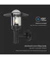 E27 Wandleuchte mit klarem Glas - Mattschwarz, IP44, Aluminium, ohne Leuchtmittel