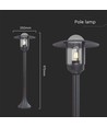 Schwarze Gartenlampe Laterne - 97,5cm, IP44 Außenbereich, Klarglas, E27 Fassung, ohne Leuchtmittel