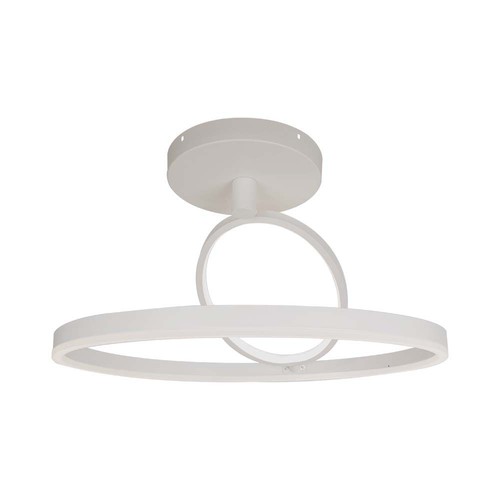 37W LED-Deckenleuchte aus Metall, Weiß - Ø50cm, 4000lm, 4000K, doppeltes rundes Design