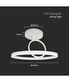 37W LED-Deckenleuchte aus Metall, Weiß - Ø50cm, 4000lm, 4000K, doppeltes rundes Design