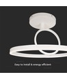 37W LED-Deckenleuchte aus Metall, Weiß - Ø50cm, 4000lm, 4000K, doppeltes rundes Design