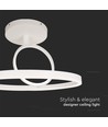 37W LED-Deckenleuchte aus Metall, Weiß - Ø50cm, 4000lm, 4000K, doppeltes rundes Design