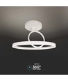 37W LED-Deckenleuchte aus Metall, Weiß - Ø50cm, 4000lm, 4000K, doppeltes rundes Design