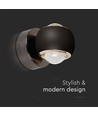10W LED-Wandleuchte - Schwarz, 3000K, 13,5x10 cm, Innenbereich, inkl. Leuchtmittel