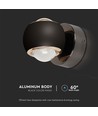10W LED-Wandleuchte - Schwarz, 3000K, 13,5x10 cm, Innenbereich, inkl. Leuchtmittel