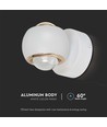 10W LED-Wandleuchte mit Up/Down-Licht - Weiß, 3000K, 13,5x10 cm, IP44, inkl. Leuchtmittel