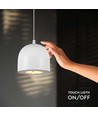 8,5W LED-Pendelleuchte, Ø10cm - Hellgrau, 850lm, Touch on/off, verstellbares Seil, inkl. Leuchtmittel