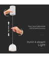 8,5W LED-Pendelleuchte - Ø10cm, Weiß, Touch on/off, 3000K, inkl. Leuchtmittel