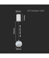 8,5W LED Pendelleuchte / Hängelampe - Ø12-18cm, weiß, Touch on/off, 3000K, inkl. Leuchtmittel