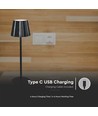 1,5W wiederaufladbare LED Tischleuchte, CCT - Touch dimmbar, USB-C, schwarz, höhenverstellbar