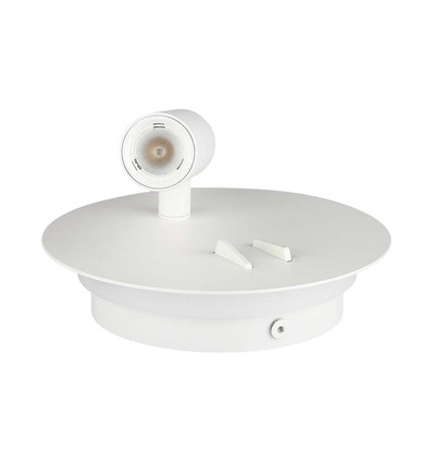 3W + 6W LED Hotel Wandleuchte mit Lesearm - Weiß, 3000K, on/off Schalter, CREE LED