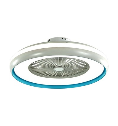 Ventilator mit Deckenlicht 45W - RF Steuerung, CCT: 3 in 1, AC Motor, blauer Ring