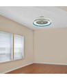 Ventilator mit Deckenlicht 45W - RF Steuerung, CCT: 3 in 1, AC Motor, blauer Ring