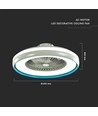 Ventilator mit Deckenlicht 45W - RF Steuerung, CCT: 3 in 1, AC Motor, blauer Ring