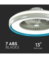 Ventilator mit Deckenlicht 45W - RF Steuerung, CCT: 3 in 1, AC Motor, blauer Ring