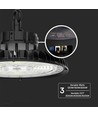 120W/150W/200W LED Hallenstrahler, 160lm/W - IP65, 3-in-1 CCT, einstellbare Wattzahl, Ø32cm