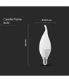 E14 3,7W LED Kerzenlampe - Flammenform, warmweiß, ersetzt 30W