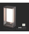 1W Solara Wandleuchte mit Sensor - IP65, 3000K, dunkelgrau, Solar, Bewegungsmelder, Außenbereich