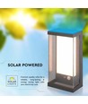 1W Solara Wandleuchte mit Sensor - IP65, 3000K, dunkelgrau, Solar, Bewegungsmelder, Außenbereich