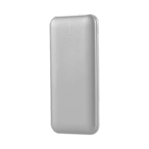 10000mAh Powerbank, 10W - Silber, LED-Display, inkl. 30cm Type-C Kabel