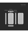 10000mAh Powerbank, 10W - Silber, LED-Display, inkl. 30cm Type-C Kabel