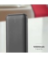 10W Powerbank 10000mAh - 5V, LED-Display, schwarz, inkl. 30cm USB-C Kabel