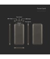 10000mAh Powerbank - 2A, 30cm Typ-C Kabel, Grau