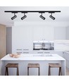 11W ultra-flacher magnetischer Schienenspot, 48V - 1300lm, 34°, schwarz, 6400K, IP20