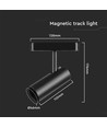 11W ultra-flacher magnetischer Schienenspot, 48V - 1300lm, 34°, schwarz, 6400K, IP20