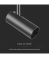 11W ultra-flacher magnetischer Schienenspot, 48V - 1300lm, 34°, schwarz, 6400K, IP20