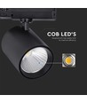 35W LED COB Schienenstrahler - 3000lm, 4000K, 30 Grad, schwarzes Aluminium, IP20