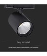 35W LED COB Schienenstrahler - 3000lm, 4000K, 30 Grad, schwarzes Aluminium, IP20