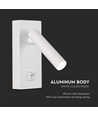 2W LED Wandspot mit Schalter, quadratisch - 150lm, 4000K, weiß, 14,5 x 15 cm