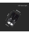 18W LED Einbaustrahler - 1900lm, 6400K, schwarz, IP20, Aluminiummaterial