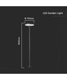 12W LED Gartenleuchte mit Erdspieß, RA90 - Anthrazit, IP65, 4000K, 80cm hoch, 2-in-1 Montage