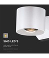5W weiße runde Wandleuchte mit Up/Down Licht - IP65, 4000K, inkl. Leuchtmittel
