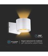 5W weiße runde Wandleuchte mit Up/Down Licht - IP65, 4000K, inkl. Leuchtmittel