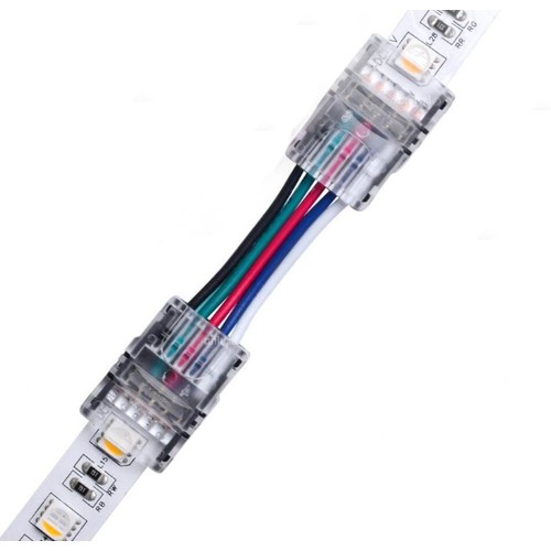 Verbinder mit Kabel für LED-Streifen - 12mm, RGB+W, IP20, 5V-24V