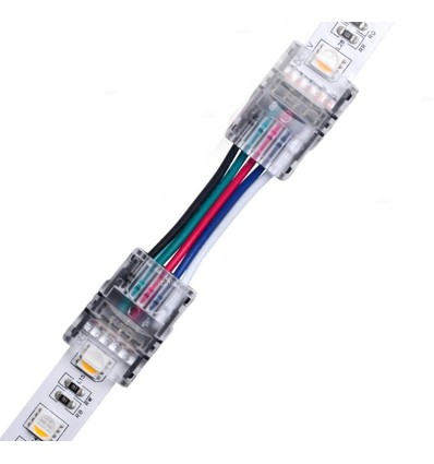 Verbinder mit Kabel für LED-Streifen - 12mm, RGB+W, IP20, 5V-24V