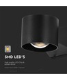 6W LED Wandleuchte - IP65, schwarz, 4000K, 465lm, quadratisch, innen / außen, inkl. Leuchtmittel