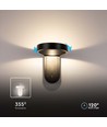 5W drehbare LED Wandleuchte - IP65, 600lm, 120 Grad, schwarzes Gehäuse
