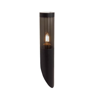 E27 schwarze schräge Wandleuchte, 40cm - IP44, Edelstahl, ohne Leuchtmittel, Garten/Weg